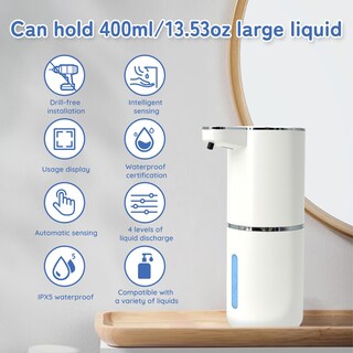 Foto 4 | Foto 4 | Dispensador Automático De Jabón Espumoso Arcasa 400 Ml Recargable Por Usb - Venta Internacional.