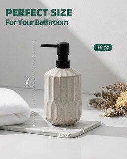 Foto 4 | Foto 4 | Dispensador De Jabón Fe Fun Elements Encimera De Cerámica Para Baño 480 Ml - Venta Internacional.