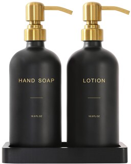 Foto 1 | Foto 1 | Set Dispensador De Jabón Prus Waso Loción De Manos Para Baño Dorado Y Negro - Venta Internacional.