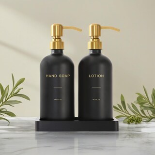 Foto 5 | Foto 5 | Set Dispensador De Jabón Prus Waso Loción De Manos Para Baño Dorado Y Negro - Venta Internacional.