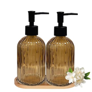 Foto 1 | Foto 1 | Set Dispensador De Jabón Gkscxexe De Vidrio Para Mano Y Plato  400 Ml (x2) - Venta Internacional.