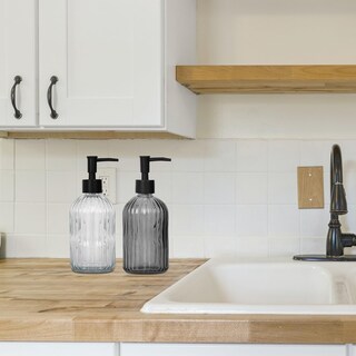 Foto 6 | Foto 6 | Dispensador De Jabón Ulable Vidrio Negro Y Transparente 400 Ml - Venta Internacional.