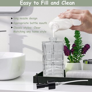 Foto 3 | Foto 3 | Dispensador De Jabón Yytsgg De Vidrio Transparente De 320 Ml Con Bomba Negra Paquete De 2 - Venta Internacional.