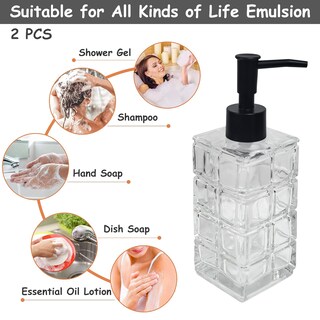 Foto 4 | Foto 4 | Dispensador De Jabón Yytsgg De Vidrio Transparente De 320 Ml Con Bomba Negra Paquete De 2 - Venta Internacional.