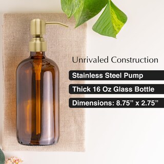 Foto 4 | Foto 4 | Set Dispensador De Jabón Vine Creations Vidrio Ámbar 480 Ml Paquete De 2 - Venta Internacional.