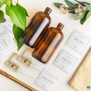 Foto 5 | Foto 5 | Set Dispensador De Jabón Vine Creations Vidrio Ámbar 480 Ml Paquete De 2 - Venta Internacional.
