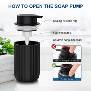 Foto 3 | Foto 3 | Dispensador De Jabón Espumoso Dlirho Ceramic De 350 Ml Para Baño Color Negro - Venta Internacional.