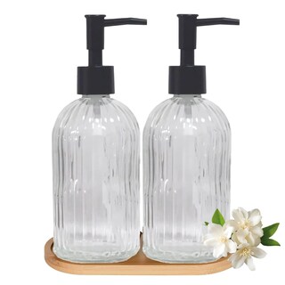 Foto 1 | Foto 1 | Set Dispensador De Jabón Gkscxexe De Vidrio Con Bomba De Plástico 400 Ml X2 - Venta Internacional.