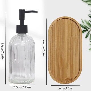 Foto 3 | Foto 3 | Set Dispensador De Jabón Gkscxexe De Vidrio Con Bomba De Plástico 400 Ml X2 - Venta Internacional.