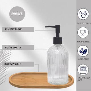 Foto 4 | Foto 4 | Set Dispensador De Jabón Gkscxexe De Vidrio Con Bomba De Plástico 400 Ml X2 - Venta Internacional.