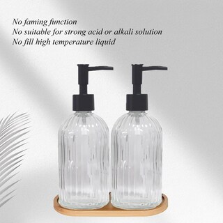 Foto 7 | Foto 7 | Set Dispensador De Jabón Gkscxexe De Vidrio Con Bomba De Plástico 400 Ml X2 - Venta Internacional.