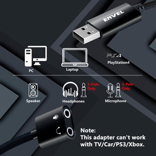 Foto 2 | Foto 2 | Adaptador De Audio Usb A 3 5 Mm Tarjeta De Sonido Externa Envel Negro - Venta Internacional.