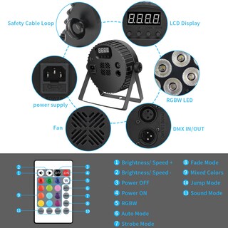 Foto 5 | Foto 5 | Par Lights Oppsk 180 W Rgbw Dmx512 Control Remoto Paquete De 2 Unidades - Venta Internacional.