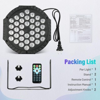 Foto 5 | Foto 5 | Juego De 2 Luces Stage Lights Cagor Rgb Dj Par De 36 W Con Control - Venta Internacional.