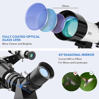 Foto 2 | Foto 2 | Telescopio Hsl70400 Para Niños De 8 A 12 Años Y Adultos 70 Mm De Apertura - Venta Internacional.