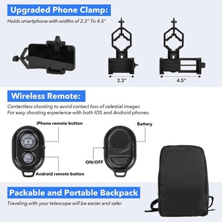 Foto 5 | Foto 5 | Telescopio Hsl70400 Para Niños De 8 A 12 Años Y Adultos 70 Mm De Apertura - Venta Internacional.