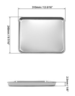 Foto 6 | Foto 6 | Bandeja Quirúrgica Qwork De Acero Inoxidable 31 X 24 X 2 5 Cm Paquete De 2 - Venta Internacional.