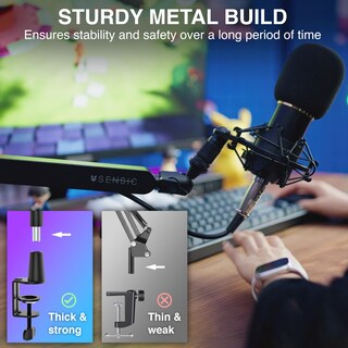 Foto 7 | Foto 7 | Micrófono Boom Arm Sensic Sa-30 Lp De Perfil Bajo Negro - Venta Internacional.