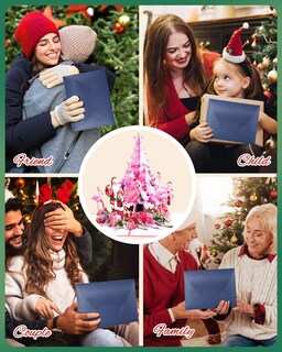 Foto 6 | Foto 6 | Tarjetas De Navidad Jmhachy 3d Con Forma De Árbol De Navidad Con Diseño De Santa Flamingo - Venta Internacional.