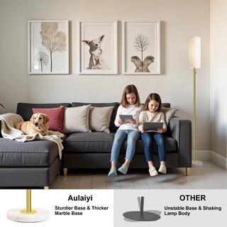 Foto 3 | Foto 3 | Lámpara De Pie Aulaiyi Regulable Dorada Con Base De Mármol Led 8 W - Venta Internacional.