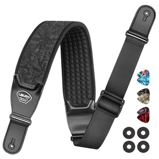 Foto 1 | Foto 1 | Correa De Guitarra Lekato Para Guitarra Eléctrica Y Bajo Neopreno Negro - Venta Internacional.