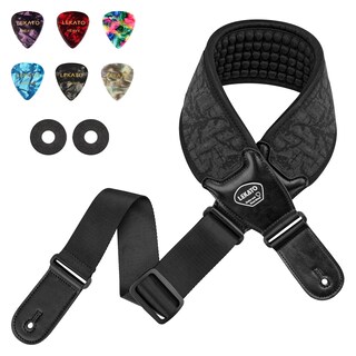 Foto 6 | Foto 6 | Correa De Guitarra Lekato Para Guitarra Eléctrica Y Bajo Neopreno Negro - Venta Internacional.