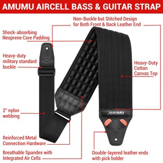Foto 2 | Foto 2 | Correa Para Guitarra Y Bajo Amumu Aircell Ultra Wide 4in - Venta Internacional.