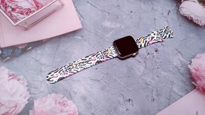 Foto 4 | Foto 4 | Correa De Reloj Lkjhgfdsa De Silicona Con Estampado De Cebra Y Leopardo 38/40/41 Mm - Venta Internacional.