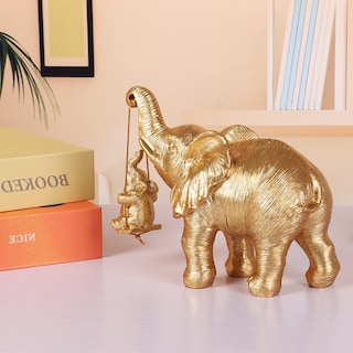 Foto 3 | Foto 3 | Estatua De Elefante Zj Whoest  Diseño De Elefante Dorado  Resina  18 X 15 Cm - Venta Internacional.