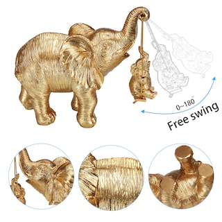 Foto 6 | Foto 6 | Estatua De Elefante Zj Whoest  Diseño De Elefante Dorado  Resina  18 X 15 Cm - Venta Internacional.