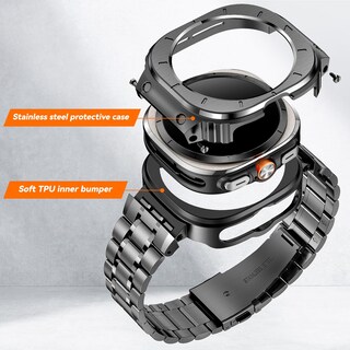 Foto 4 | Foto 4 | Correa De Reloj Y Funda Baiteyou De Acero Inoxidable Para Samsung De 47 Mm - Venta Internacional.