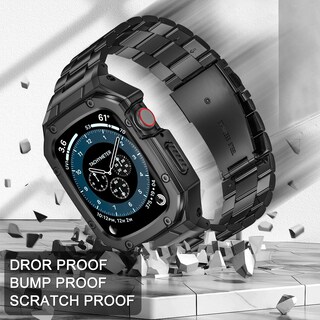 Foto 3 | Foto 3 | Correa De Reloj Con Funda Baiteyou De Acero Inoxidable Para Apple De 45 Mm - Venta Internacional.