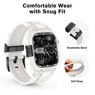 Foto 4 | Foto 4 | Funda Para Reloj Amband M1 Sport Rugged Para Apple De 46 Mm Color Blanco - Venta Internacional.