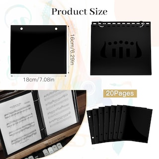 Foto 2 | Foto 2 | Carpeta De Música Ootday De Pvc Impermeable Con 2 Anillas De Encuadernación  20 Páginas - Venta Internacional.