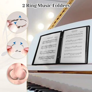 Foto 5 | Foto 5 | Carpeta De Música Ootday De Pvc Impermeable Con 2 Anillas De Encuadernación  20 Páginas - Venta Internacional.