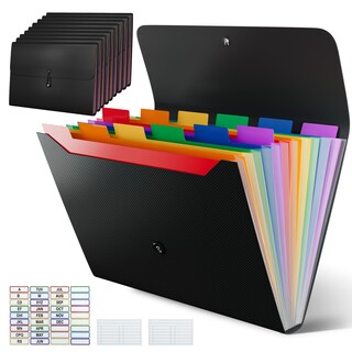 Foto 1 | Foto 1 | Organizador De Archivos En Forma De Acordeón Cowdro Paquete De 10 Con 13 Bolsillos Negro - Venta Internacional.