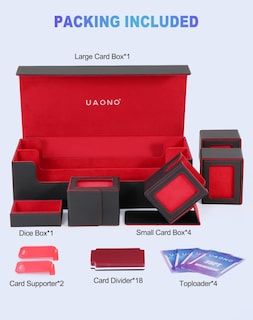Foto 3 | Foto 3 | Caja De Almacenamiento De Cartas Uaono Mtg 5 En 1 Con 4 Cajas Pequeñas Negras Y Rojas - Venta Internacional.