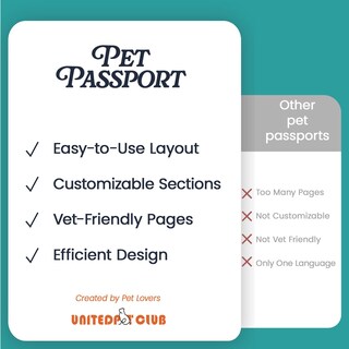 Foto 3 | Foto 3 | Cuero Sintético Pet Passport United Pet Club Color De Primera Calidad - Venta Internacional.