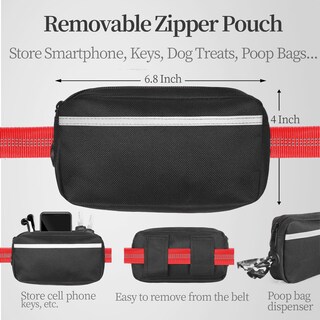 Foto 2 | Foto 2 | Correa Para Perro Manos Libres Iyoshop Con Bolsa Con Cierre Color Rojo (25-55 Kg) - Venta Internacional.