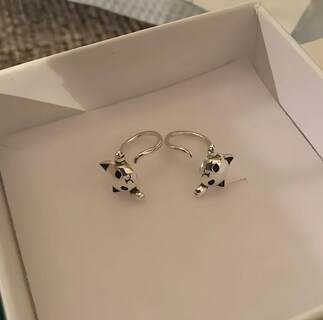 Foto 4 | Foto 4 | Joyería Chapado En Plata Esterlina Xtellar - Aretes Sofisticados De Gato Michi