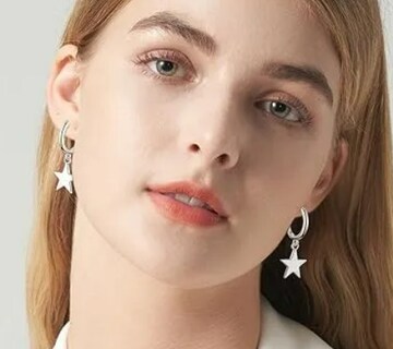 Foto 2 | Foto 2 | Aretes Xtellar Chapado En Plata 925 Con Colgante De Estrella Para Mujer Sofisticada