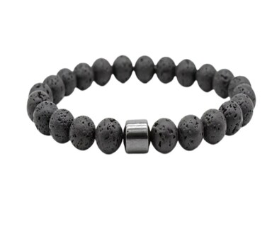 Foto 1 | Foto 1 | Xtellar Pulsera Con Hematita Y Piedras Naturales Energia Proteccion Color Piedra Volcanica Largo 19 Cm