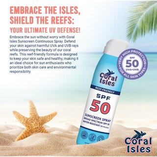 Foto 6 | Foto 6 | Spray De Protección Solar Coral Isles Reef Safe Spf 50 180 Ml Paquete De 3 - Venta Internacional.