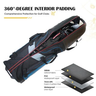 Foto 3 | Foto 3 | Bolsa De Viaje De Golf Mojest Airlines Con Ruedas Funda Rígida 1680d - Venta Internacional.