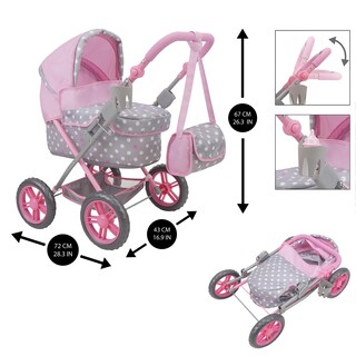 Foto 2 | Foto 2 | Doll Pram 509 Crew Amanda Algodón De Azúcar Rosa Con Bolso Para Niños 3 Años O Más - Venta Internacional.