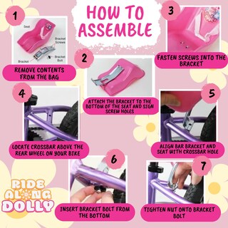 Foto 3 | Foto 3 | Paquete De Asiento De Bicicleta Y Casco Ride Along Dolly Pink Para 18 A 22 Años - Venta Internacional.