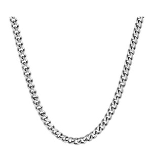 Foto 1 | Foto 1 | Xtellar Collar De Acero Inoxidable Plateado Estilo Cubano Para Chicos Y Chicas