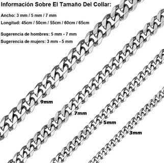 Foto 4 | Foto 4 | Xtellar Collar De Acero Inoxidable Plateado Estilo Cubano Para Chicos Y Chicas