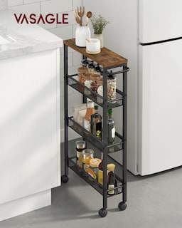 Foto 2 | Foto 2 | Carro De Cocina Estrecho De 4 Niveles 13x45.4x77 Cm Con Ruedas Y Asa Para Espacios Reducidos