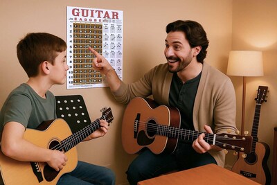 Foto 6 | Foto 6 | Póster De Guitar Chord & Fretboard Note Chart Una Nueva Canción - Venta Internacional.